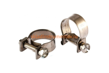 Металлические хомуты СИБРТЕХ, силовые, 52-55мм, ширина 22мм, шарнирный, W4, 2шт 475413