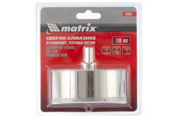 Сверло алмазное по керамограниту (100х67 мм) MATRIX 726883