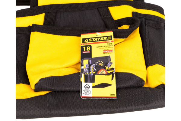 Пояс нейлоновый (18 карманов) для инструментов STAYER 38612