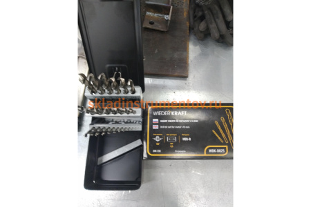 Набор сверл по металлу в металлическом кейсе (25 шт; 1-13 мм; шаг 0.5 мм; HSS-G) WIEDERKRAFT WDK-DG25