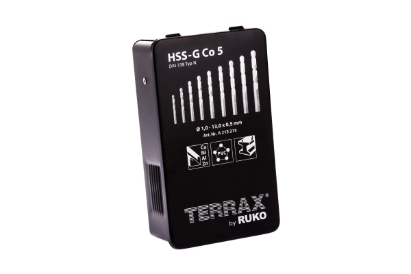 Набор сверл по металлу (25 шт; 1-13 мм; HSSE-Co5) Terrax by RUKO A215215