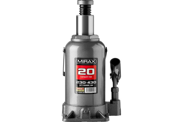 Гидравлический бутылочный домкрат MIRAX 20т 43260-20