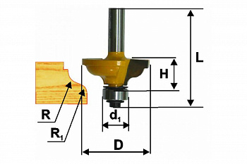 Фреза кромочная калевочная (41.3х17.5 мм; R4.8/6.35 мм; хвостовик 8 мм) Энкор 46273