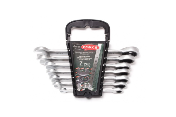 Набор комбинированных трещоточных ключей ROCKFORCE 8-19мм 7 предметов RF-51072