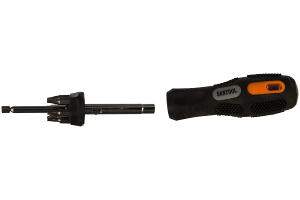 Отвертка SANTOOL с телескопическим стержнем и битами 7 насадок 031408-006
