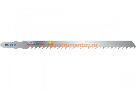 Пилка по дереву HC 34 D (5 шт; 132х7.8х1.68 мм; 105 мм; 6.35 TPI; HCS/CV) WILPU 218200005