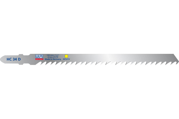 Пилка по дереву HC 34 D (5 шт; 132х7.8х1.68 мм; 105 мм; 6.35 TPI; HCS/CV) WILPU 218200005