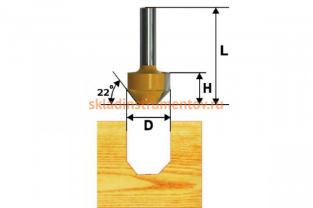 Фреза пазовая фасонная (11.1х11 мм; 22°; хвостовик 8 мм) по дереву Энкор 10510