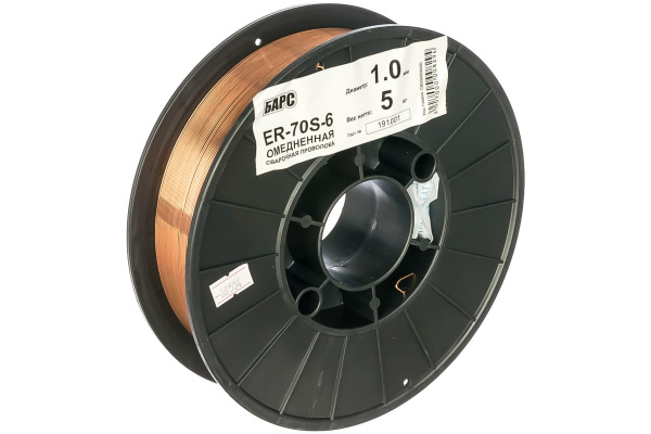Проволока сварочная омедненная (1.0 мм; кассета 5 кг; СВ-08ГС) ER-70S-6 БАРС