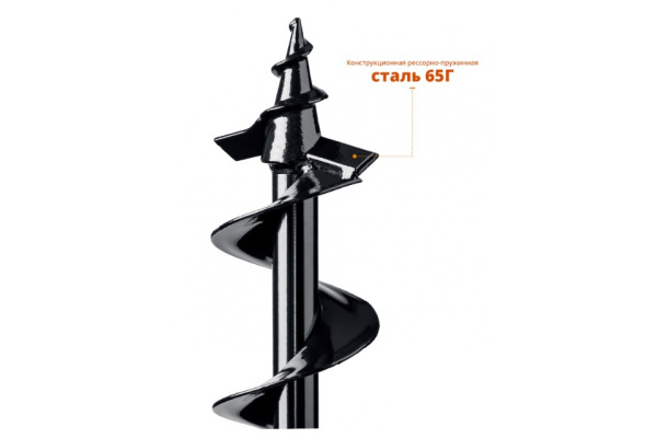 Шнек для мотобуров, грунт, d=100 мм, однозаходный Зубр 7051-10