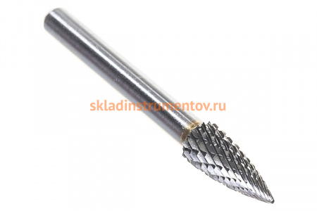 Борфреза твердосплавная гиперболическая с точечным торцом с двойной насечкой (8х20 мм; хвостовик 6 мм) ПНЕВМО-ТРЕЙД G0820-M06