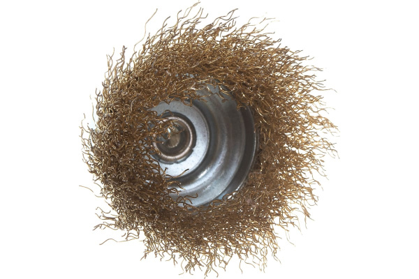 Кордщетка чашеобразная латунная для дрели 63 мм, в блистере ROCKFORCE RF-BCR025