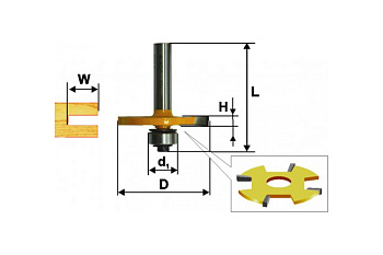 Фреза кромочная фальцевая (50.8х5 мм; хвостовик 12 мм) Энкор 46352