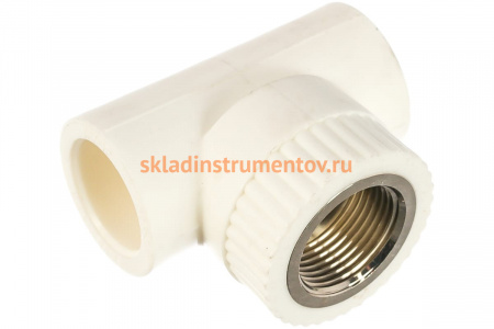 Комбинированный тройник Энкор PPRC ф25ммх3/4 ВР белый 45451