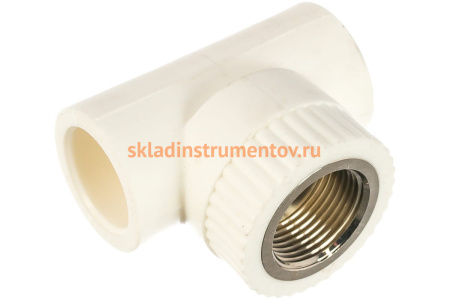 Комбинированный тройник Энкор PPRC ф25ммх3/4 ВР белый 45451