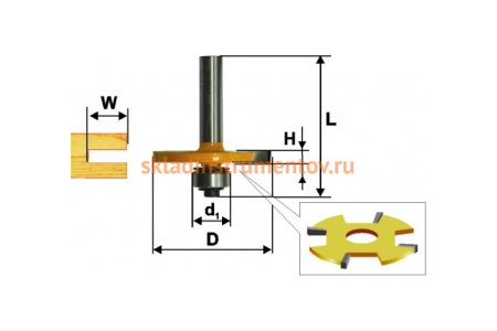 Фреза кромочная фальцевая (50.8х5 мм; хвостовик 12 мм) Энкор 46352