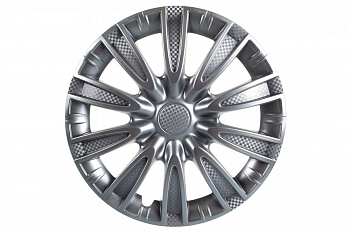 Колесные колпаки Airline 15" Торнадо, серебристый, карбон, 2 шт. AWCC-15-06