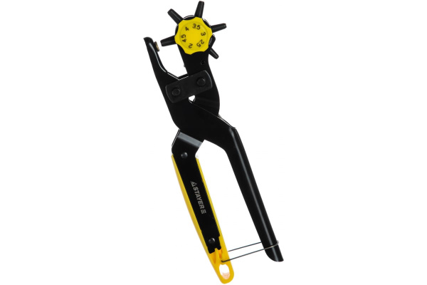 Револьверный дырокол для кожи STAYER PROFESSIONAL усиленный, 6-в-1, 2-4,5мм 22943_z01