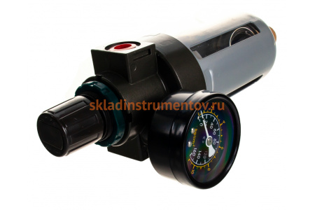 Фильтр влагоотделитель Jonnesway JAZ-0532 с регулятором давления для пневмоинструмента 1/4" 47507