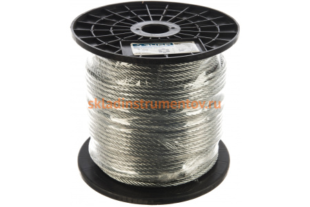 Стальной трос Зубр DIN 3055, оцинкованная сталь, синтетическая сердцевина, d=6 мм, L=120 м 4-304110-06 Стальной трос Зубр DIN 3055, оцинкованная сталь, синтетическая сердцевина, d=6 мм, L=120 м 4-304110-06