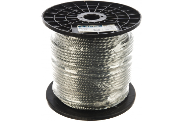 Стальной трос Зубр DIN 3055, оцинкованная сталь, синтетическая сердцевина, d=6 мм, L=120 м 4-304110-06 Стальной трос Зубр DIN 3055, оцинкованная сталь, синтетическая сердцевина, d=6 мм, L=120 м 4-304110-06