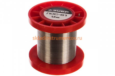 Припой ПОС 61 (1 мм; 50 г; проволока) Зубр 55450-050-10