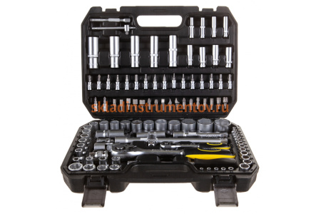 Набор торцевых головок ЭВРИКА 1*4"&1*2", DR, 6-гранный, 108 предметов ER-80108