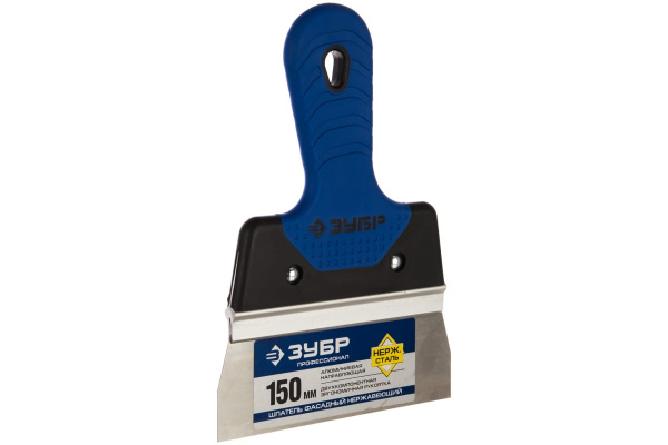 Фасадный нержавеющий шпатель 2к ручка. 150мм ЗУБР ПРОФЕССИОНАЛ 10049-15_z03