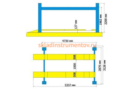 Электрогидравлический четырехстоечный подъемник AE&T 4т 380В F4D-4