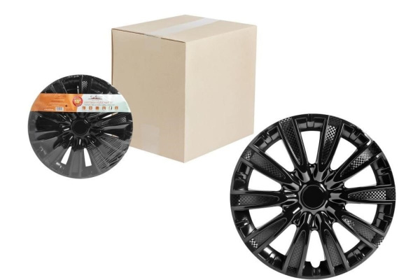 Колесные колпаки Airline 15" Торнадо, черный глянец, карбон, 2 шт. AWCC-15-09