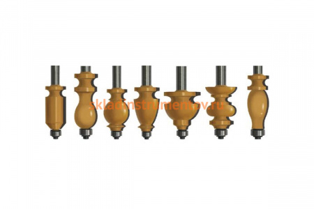 Набор фрез кромочных фигурных (7 шт;  хвостовик 12 мм) по дереву Энкор 10628