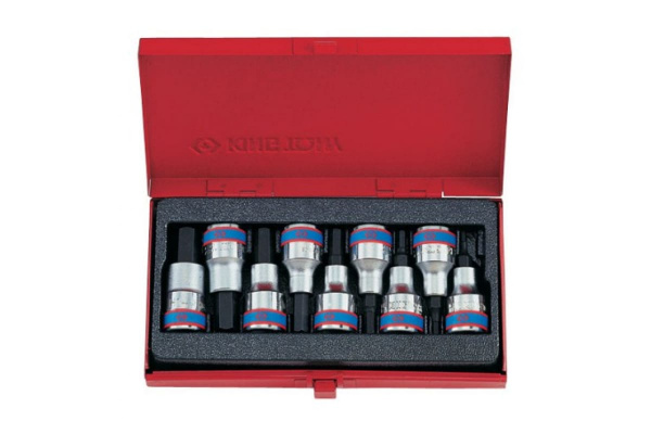 Набор торцевых насадок (1/2", HEX, 3-14 мм, L = 60 мм, 9 предметов) KING TONY 4110PR