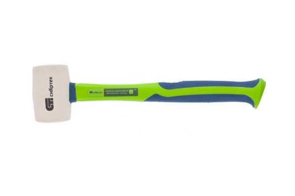 Резиновая киянка, 450г белая резина, фибергласовая рукоятка СИБРТЕХ 11167