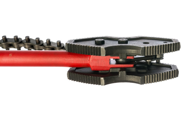 Двуконцевой двусторонний цепной трубный ключ REKON до 10" 029010