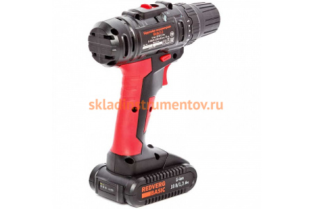 Аккумуляторная дрель-шуруповерт REDVERG Basic SD18L/1-2 6628621