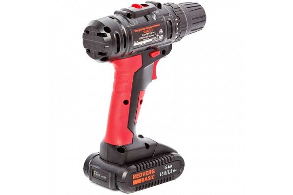 Аккумуляторная дрель-шуруповерт REDVERG Basic SD18L/1-2 6628621