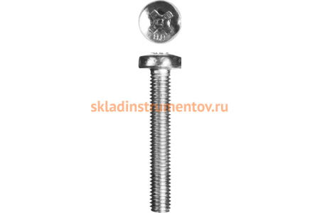 Оцинкованный винт Зубр DIN 7985 класс прочности 8.8 M6x60 мм ТФ6 4 шт. 4-303156-06-060