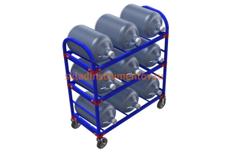 Тележка для перевозки 9-ти бутылей воды RUSKLAD ТСВД 9 d160 Тележка для перевозки 9-ти бутылей воды RUSKLAD ТСВД 9 d160