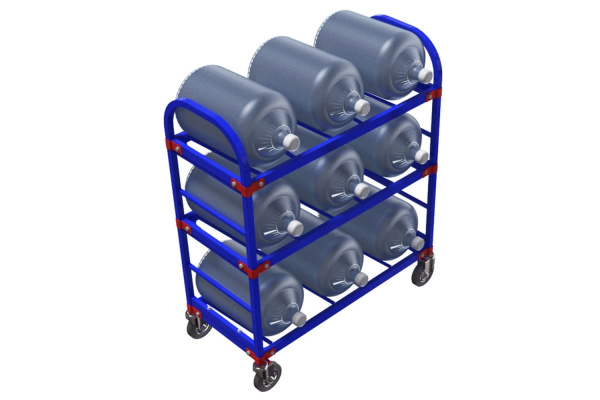 Тележка для перевозки 9-ти бутылей воды RUSKLAD ТСВД 9 d160 Тележка для перевозки 9-ти бутылей воды RUSKLAD ТСВД 9 d160