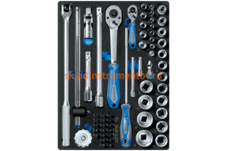 Набор торцевых головок 1/4"&1/2" с принадлежностями, ложемент, 60 предметов KING TONY 9-7560MRV01