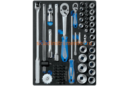 Набор торцевых головок 1/4"&1/2" с принадлежностями, ложемент, 60 предметов KING TONY 9-7560MRV01