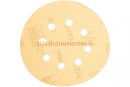 Шлифовальный круг для сухой обработки GOLD (125 мм; Р320; 8 отв.; 50 шт.) MIRKA 2361585032