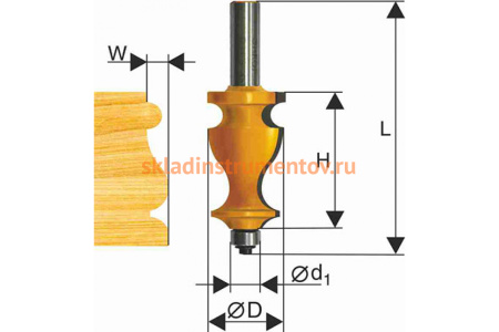 Фреза кромочная фигурная (27х41.3 мм; хвостовик 12 мм) Энкор 46410