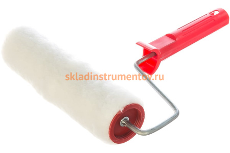 Валик в сборе 200мм, D 48мм, D ручки 6мм, крепление шплинтом СИБРТЕХ Искусственный мех 80153