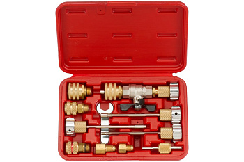 Набор присоединительных разъёмов для ремонта системы кондиционирования без спуска газа, 11шт FORCE 911G8