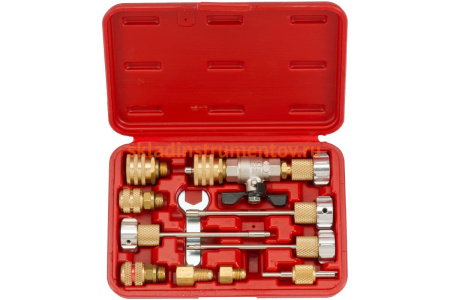 Набор присоединительных разъёмов для ремонта системы кондиционирования без спуска газа, 11шт FORCE 911G8