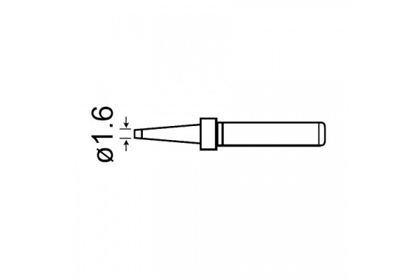 Жало двусторонний скошенный конус 1.6 мм для паяльных станций ProsKit 508-351-T4 00163405