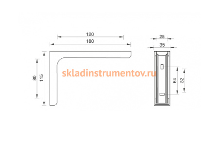 Полкодержатель JET 216 180мм белый PR216Q.180WT99