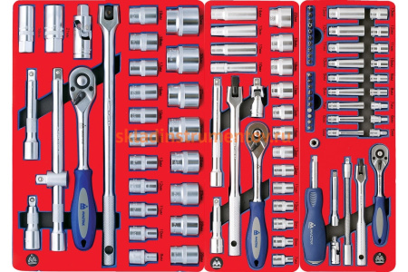 Набор инструментов СТАНДАРТ в красной тележке, 186 предметов МАСТАК 52-186R