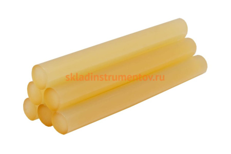 Клей желтый, прозрачный (6 шт; 11х100 мм) для клеевого пистолета ПРАКТИКА 641-633